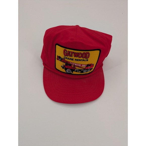 Vintage Gatwood Crane Rentals Chicago Hat‎ Rope Trucker Snapback Cap 80s 90s Zip - Picture 1 of 5